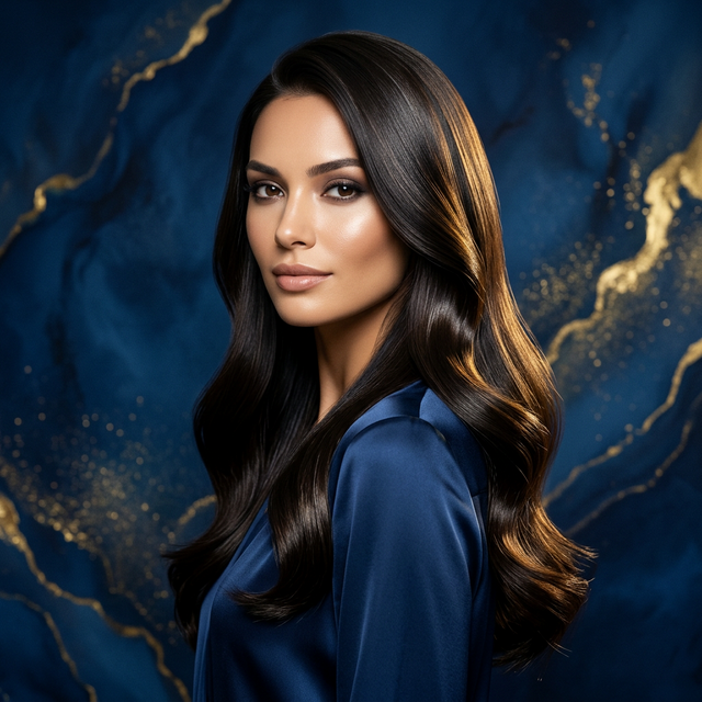 Modelo com cabelo perfeito Safir Hair